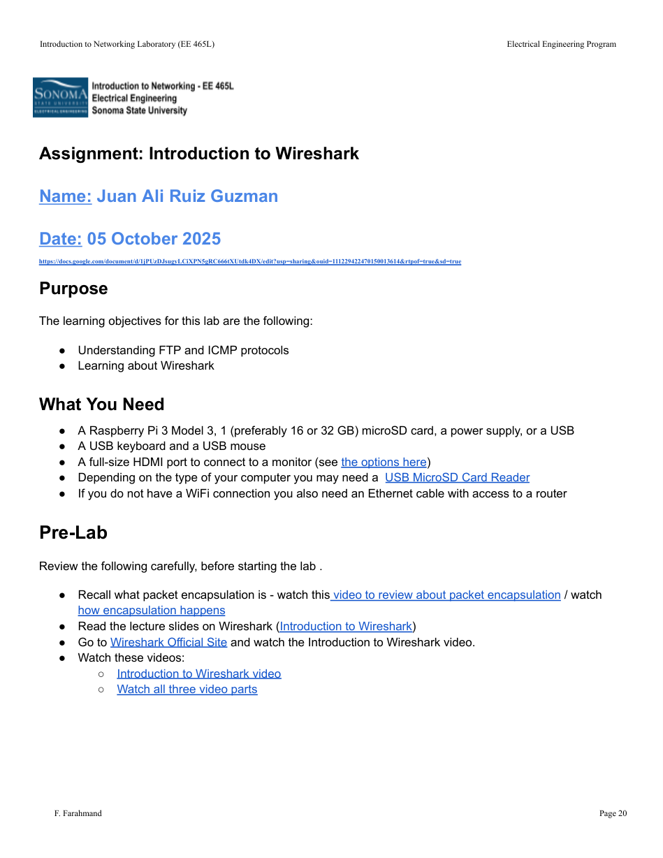 Networking and Wireshark lab